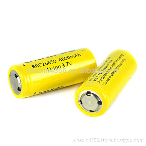 26650 6800mAh 3.7V Li-ion battery for flashlight